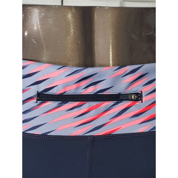 Athleta Women's Blue and Pink Electra Sonar 7/8 Tight Calf Leggings Sz M 1380 - Picture 10 of 13